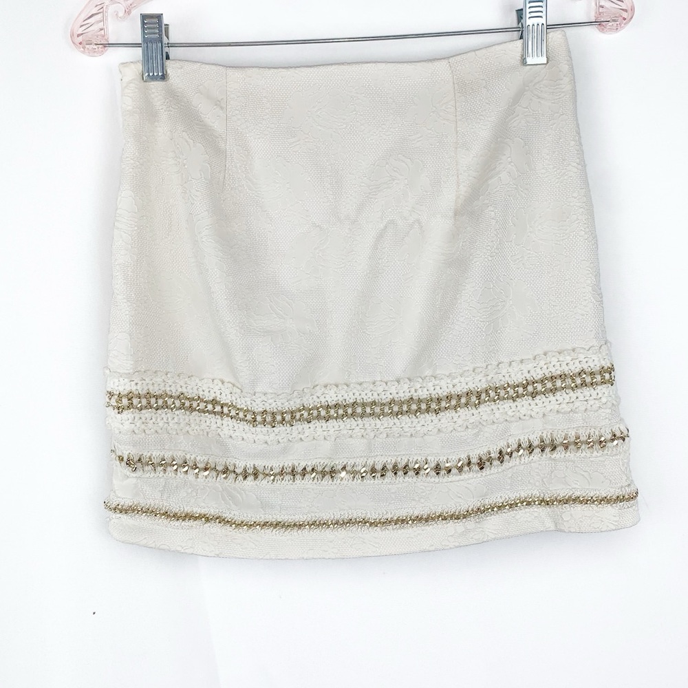 Potters Pot Gold Chain Detail Mini Skirt - Picture 4 of 7